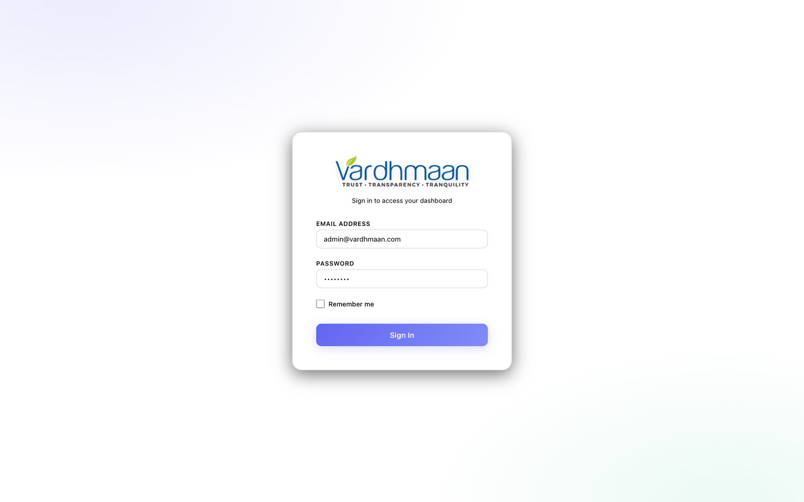 Login Screen
